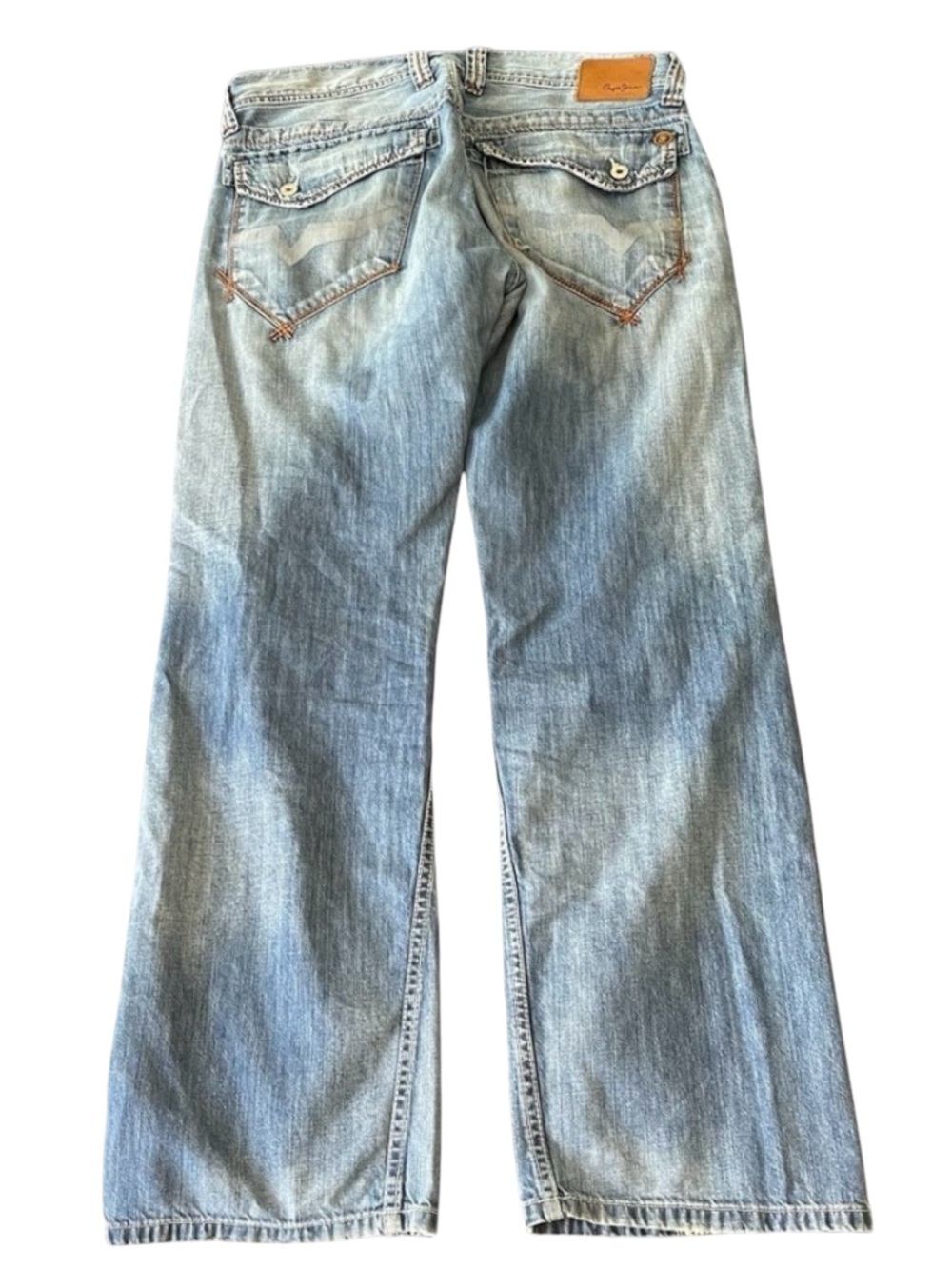 Pepe Jeans London M243 B42 Snake Faded Straight Leg Denim Jeans (34x32)